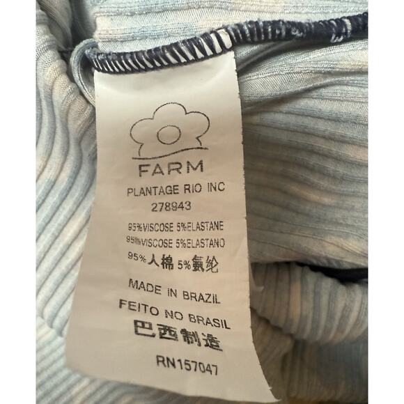 Farm Rio Cashew Print Mini Dress | Blue Long Sleeve Mock Neck | Size Small NWOT - Picture 4 of 4